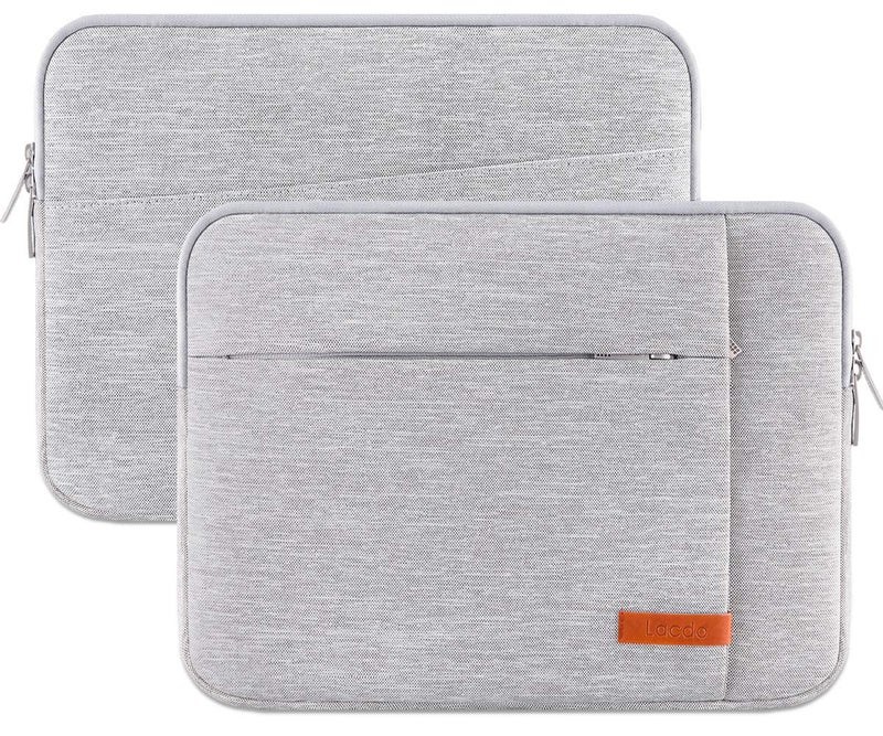 Lacdo حقيبة كمبيوتر لابتوب لاكدو 14 بوصة لحماية أجهزة HP و Lenovo و Dell و ASUS و Acer Chromebook 14 / HP Stream 14 / Dell Inspiron 14 / Lenovo IdeaPad 14 / Acer Spin 3 / ASUS ZenBook 14 مقاومة للماء، رمادي - Image 2